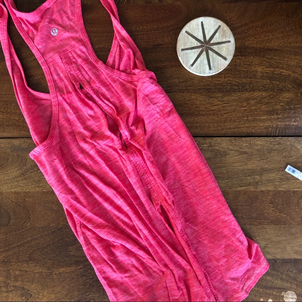 Lululemon tie back pink tank